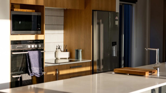 modern kitchen renovation christchurch wood cabinets stainless steel appliances