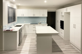 Large white family kitchen