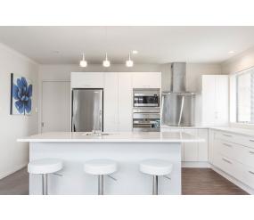 white stainless steel kitchen