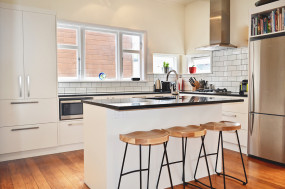 classic white kitchen black benchtop
