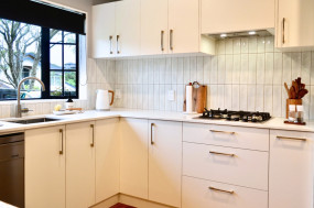 tiled white kitchen