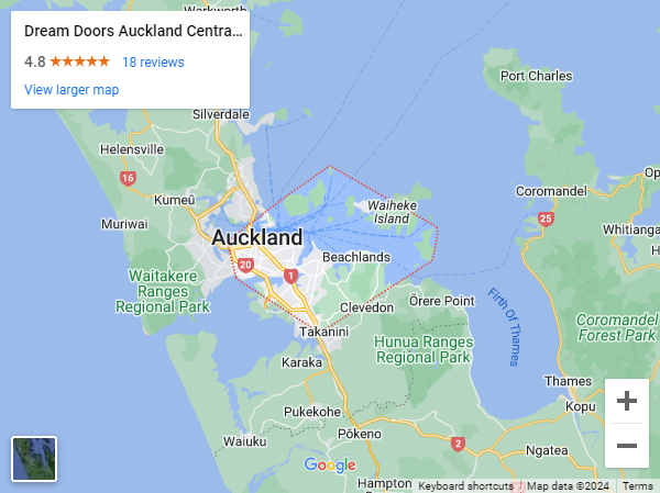 Auckland Central and East map